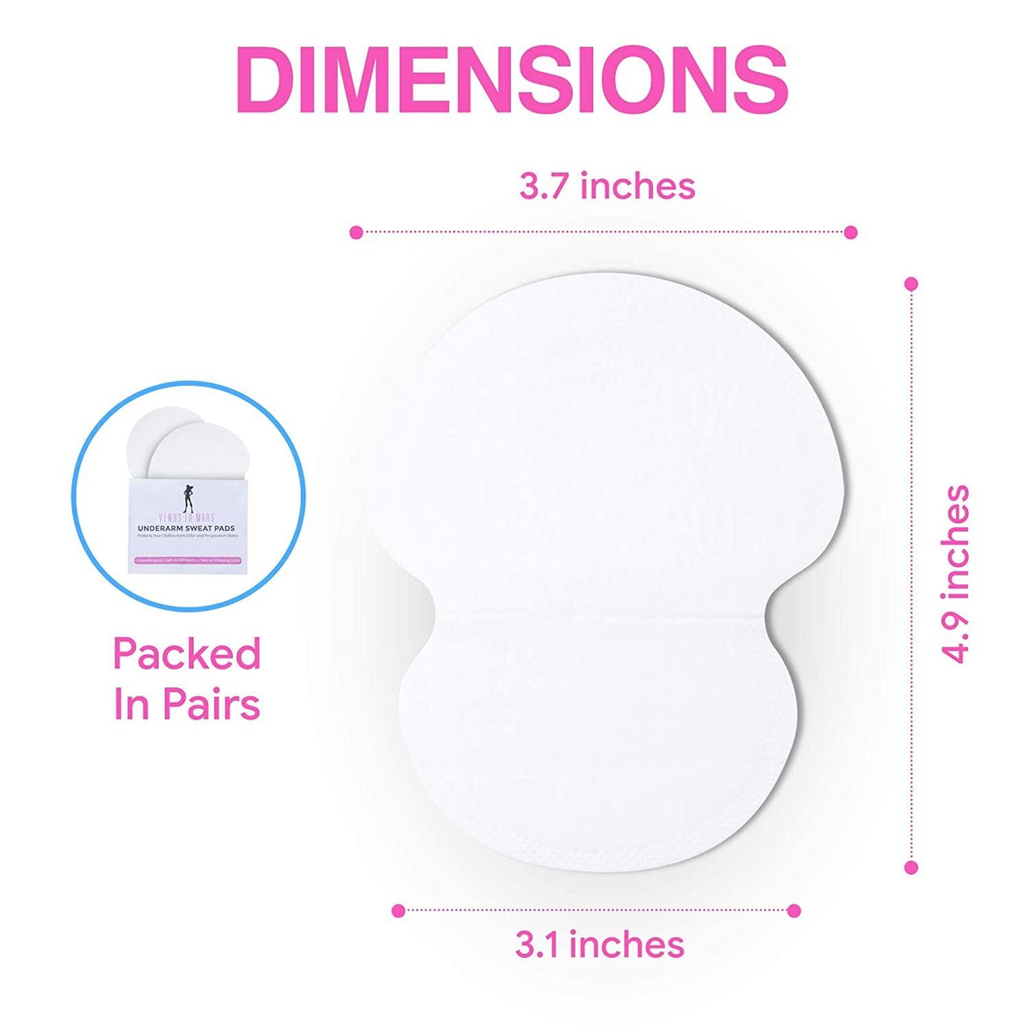 Sweat Pads- Disposable Armpit Sweat Pads (Pack of 10)