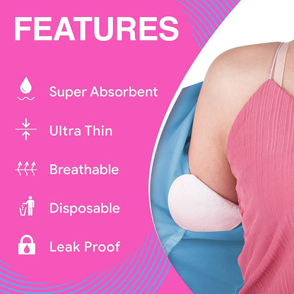 Sweat Pads- Disposable Armpit Sweat Pads (Pack of 10)